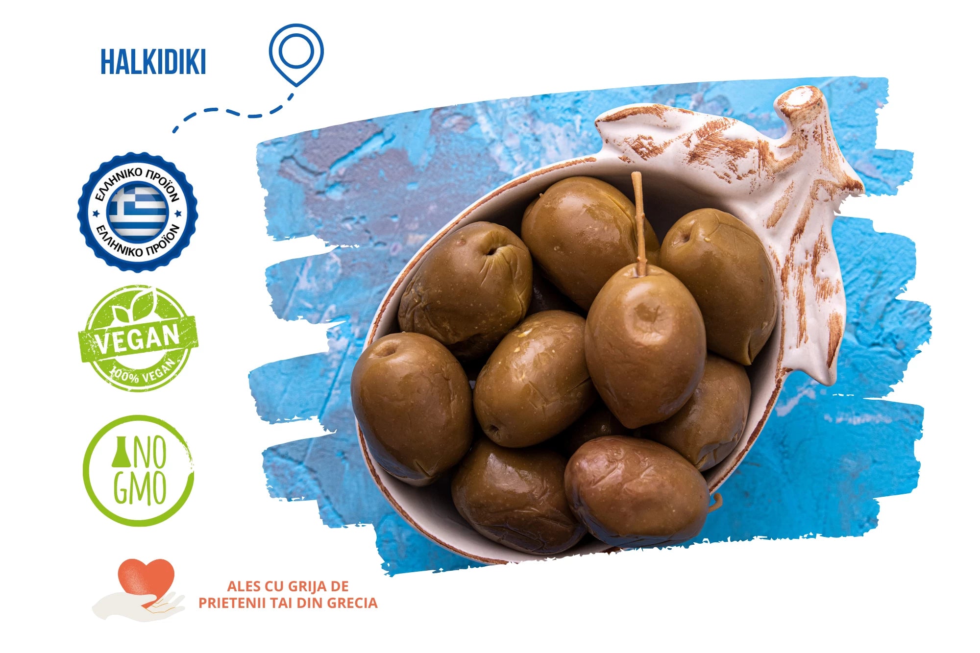 Masline verzi grecesti HALKIDIKIS, 2 kg