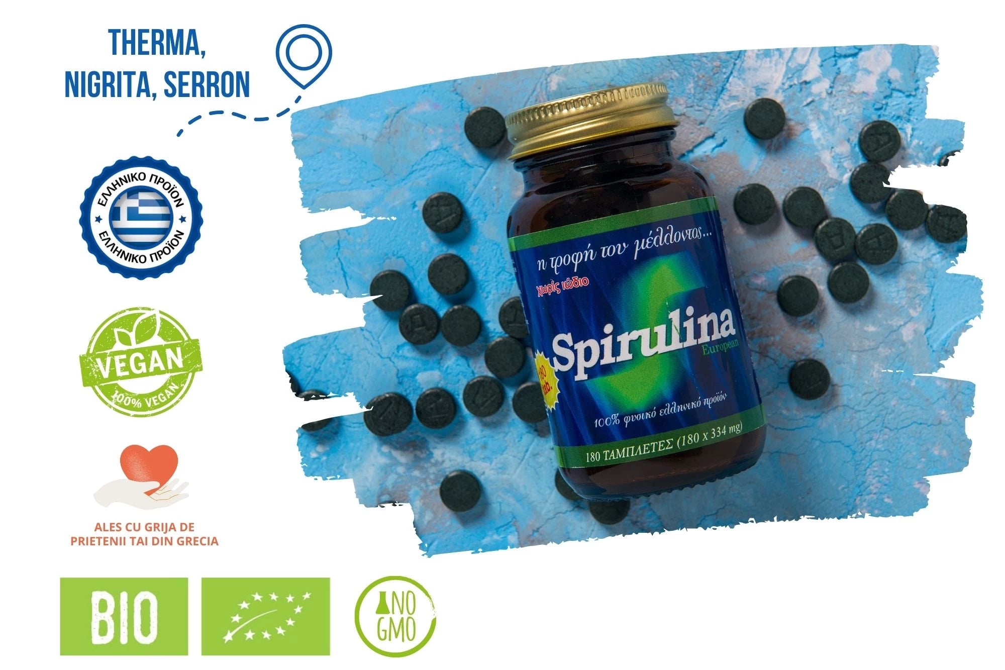Spirulina Organica BIO tablete | Spirulina Grecia