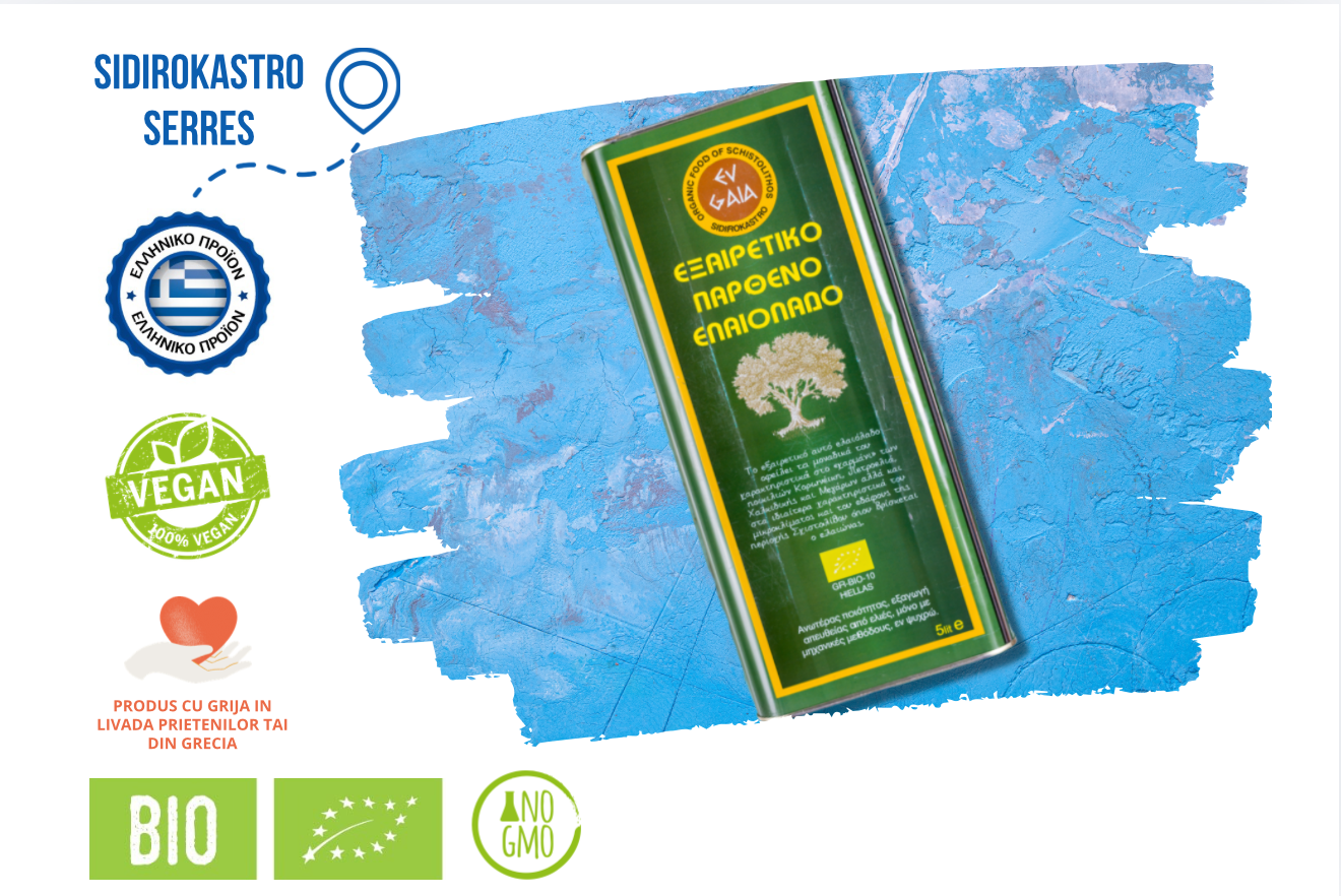 Ulei de măsline extravirgin, BIO, Ev Gaia, 3l - presat la rece - livada noastră, recolta &